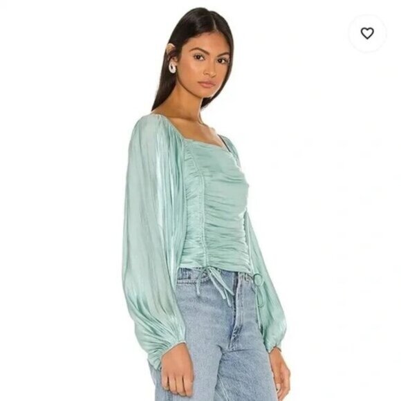 Princess Jasmine Blue Line & Dot Peyton Top XS B42 - Picture 10 of 12